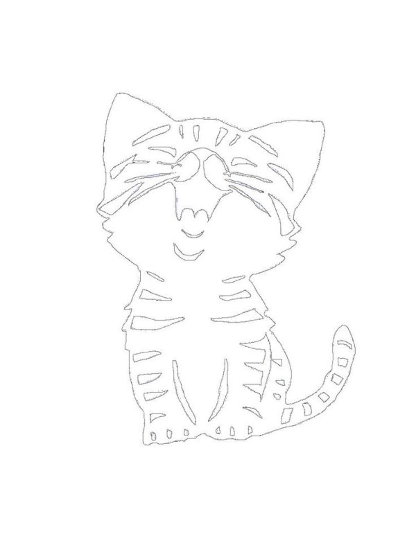 Трафарет кота на окно