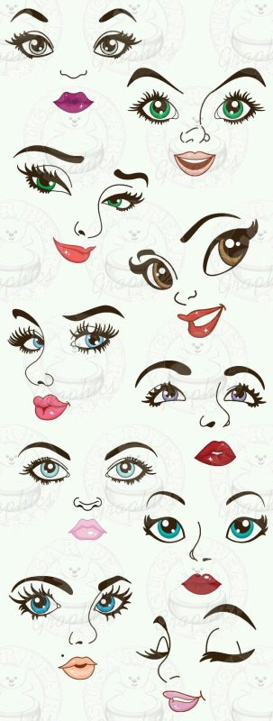 Кукольные лица нарисованные