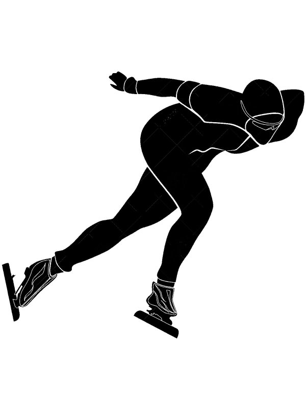 Конькобежец силуэт