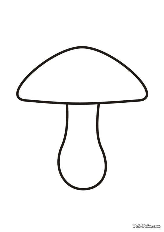 Гриб картинка раскраска