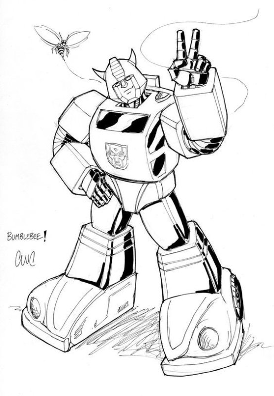 Раскраска трансформеры Бамблби