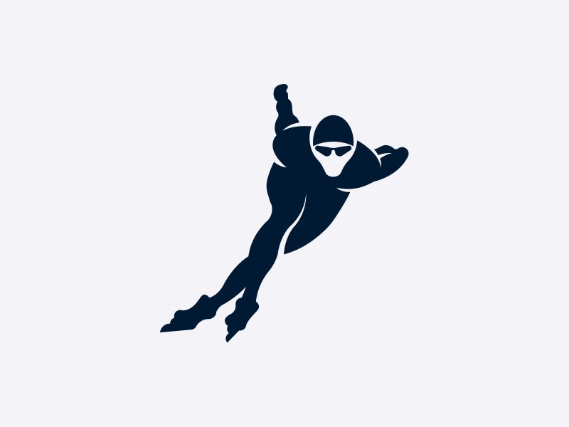 Конькобежец силуэт