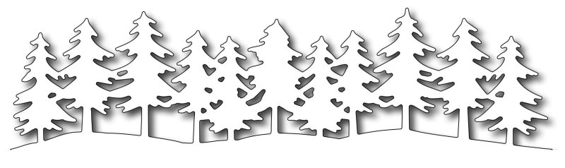 Трафарет зимний лес на окно