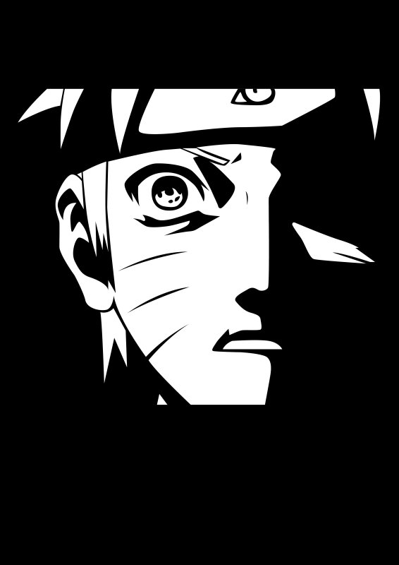 Наруто черно белый