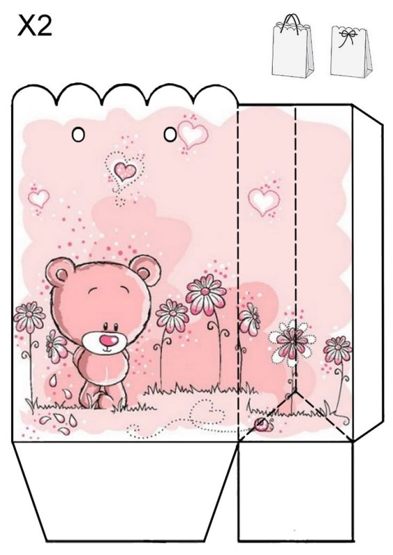 Распечатка коробочки для подарка