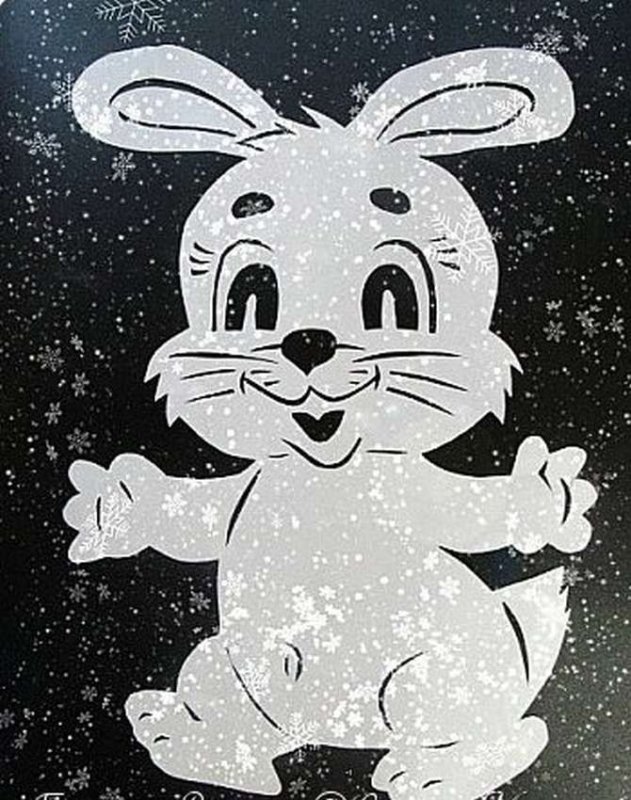 Зайчики для украшения окон