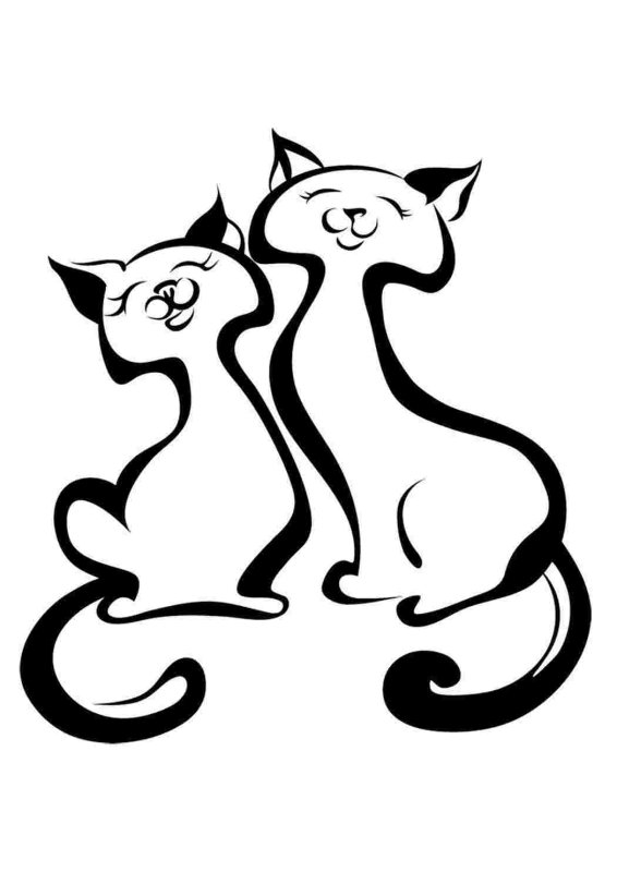 Наклейка кошка жарит мышку