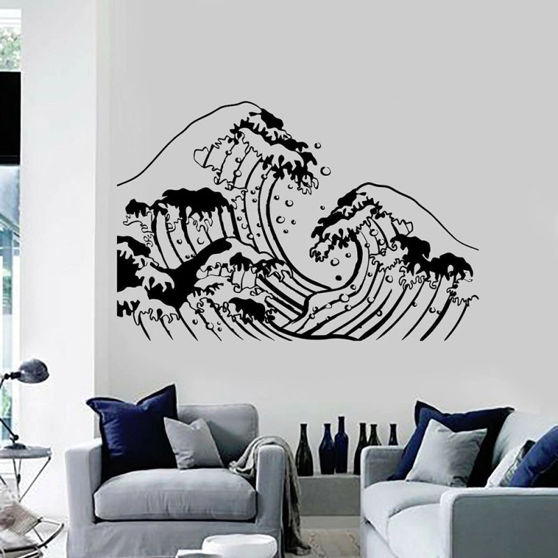 Волны на стене рисунок