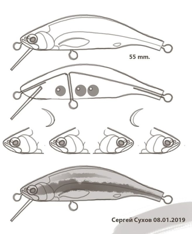 Чертежи воблеров джерков