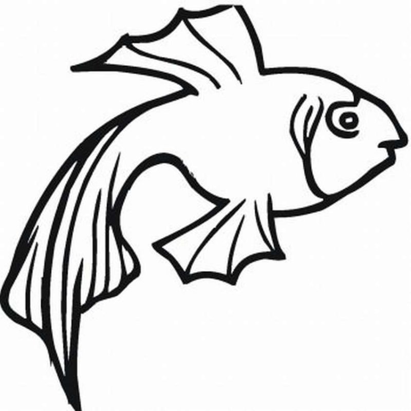 Трафарет золотой рыбки для вырезания