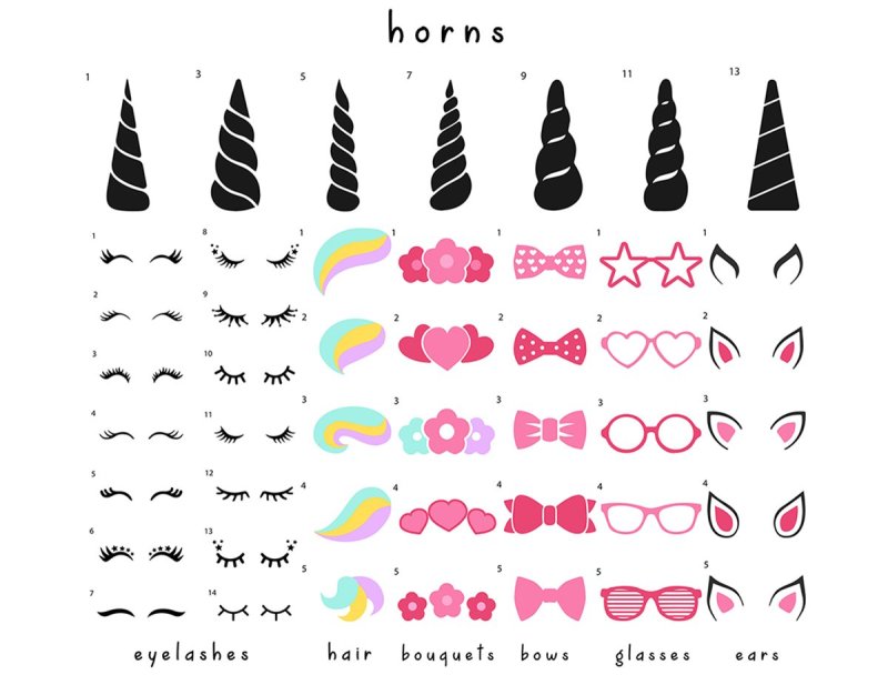 Рог единорога для печати