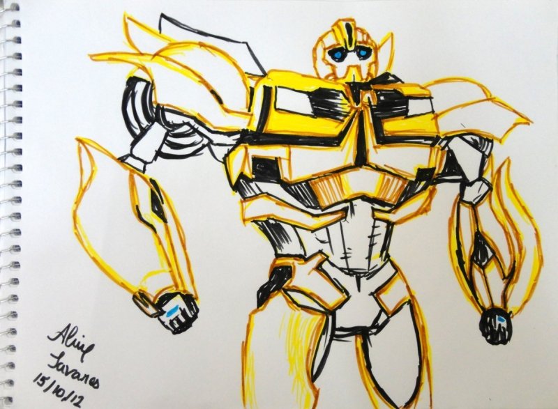 Нарисовать трансформера Бамблби