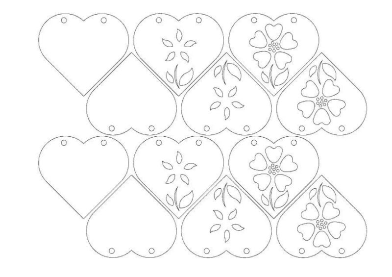 Трафареты сердечек для вырезания из бумаги