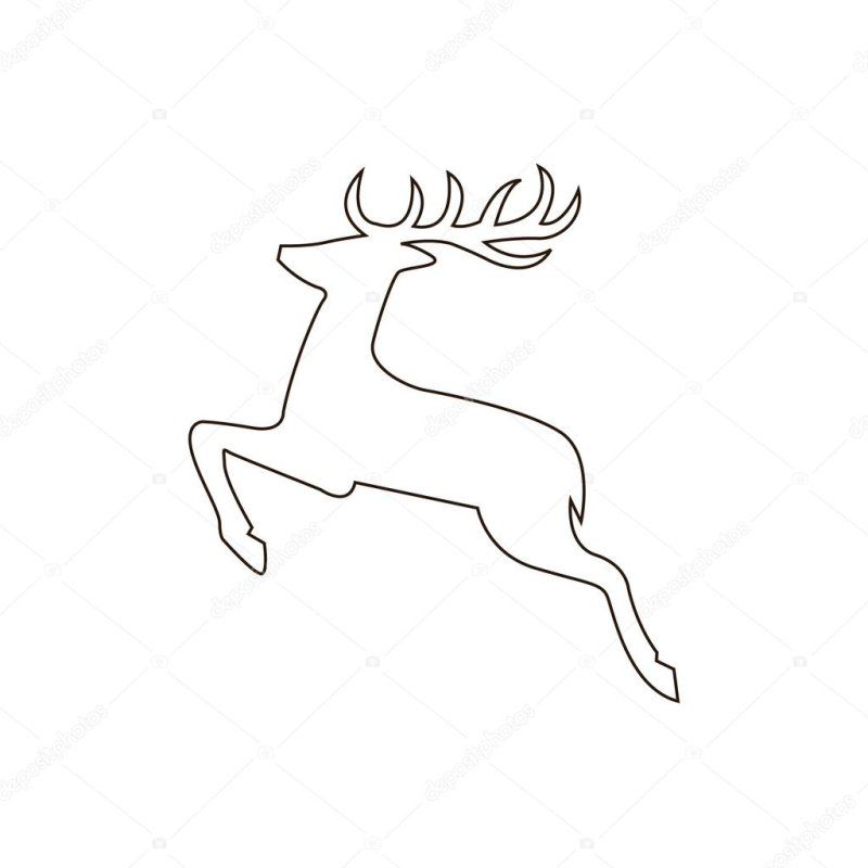 Новогодний олень трафарет