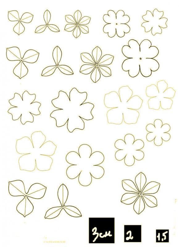 Трафареты цветов мелкие