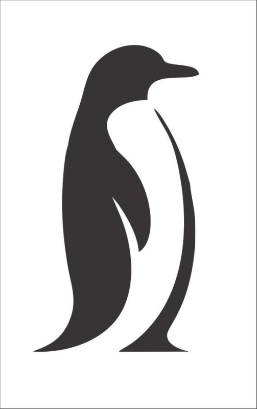 Силуэт пингвина для аппликации