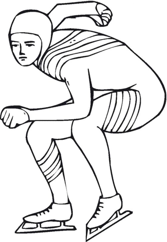 Конькобежец раскраска для детей