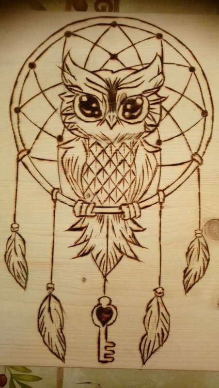 Совушка для выжигания по дереву