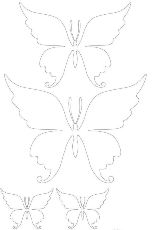 Бабочки из бумаги трафарет