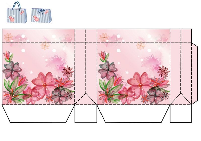 Распечатка коробочки для подарка