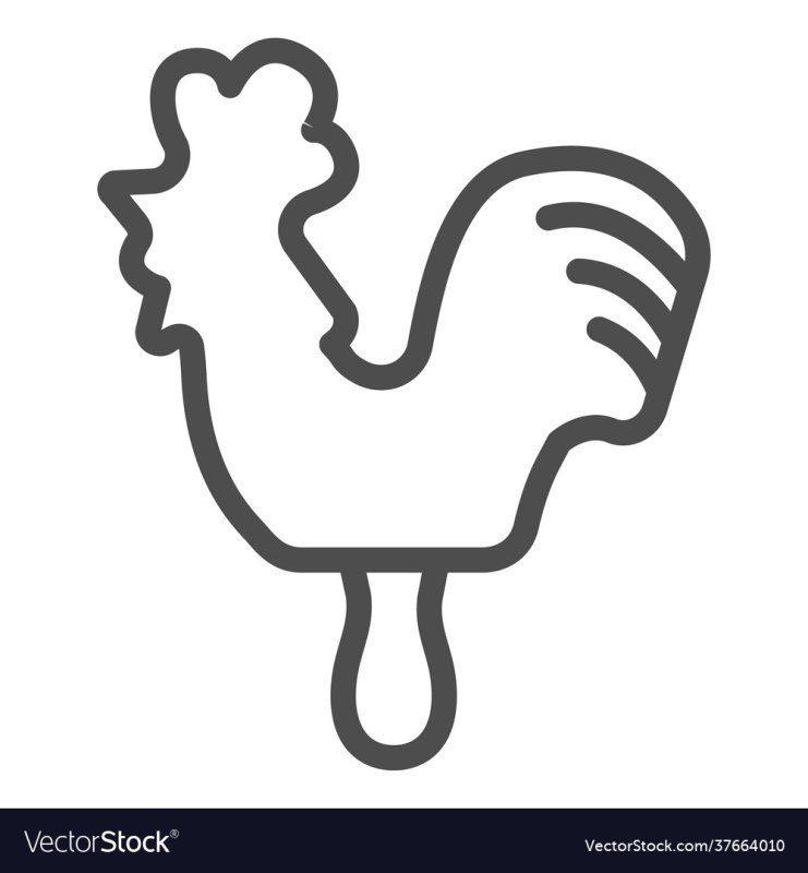 Петушок на палочке контур