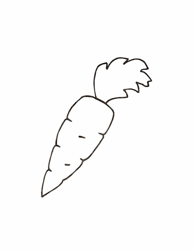 Раскраска овощи морковь