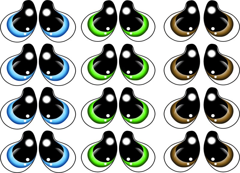 Трафареты глаз для поделок