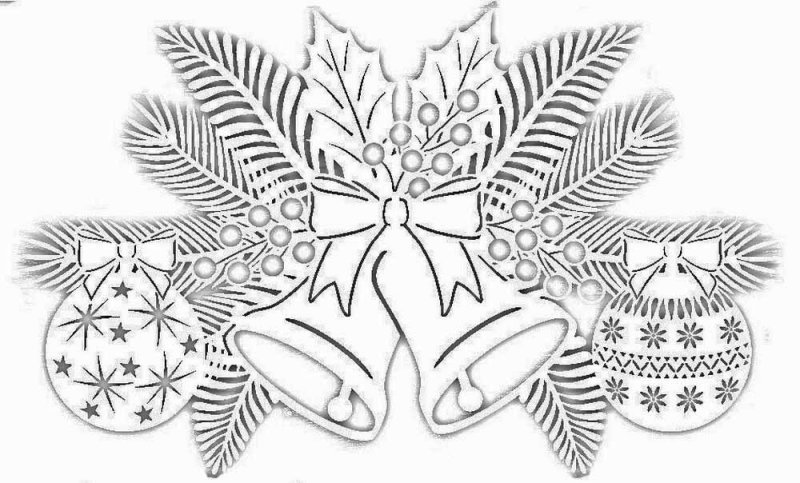 Вытынанки на окна новогодние