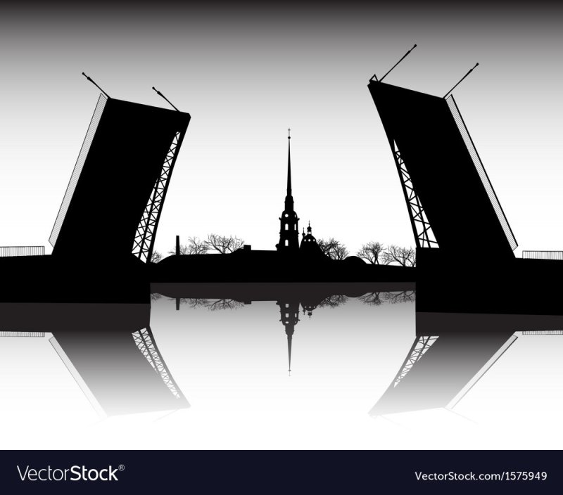 Разводные мосты в Санкт-Петербурге вектор
