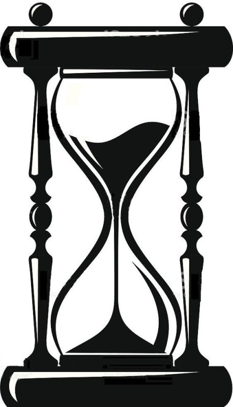 Песочные часы черно белые