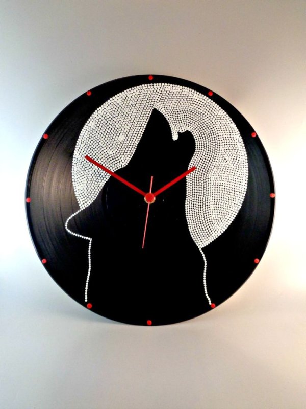 Трафарет для часов из виниловой пластинки