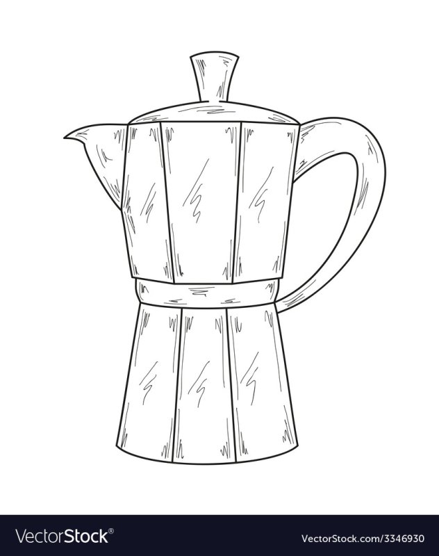 Раскраска посуда кофейник