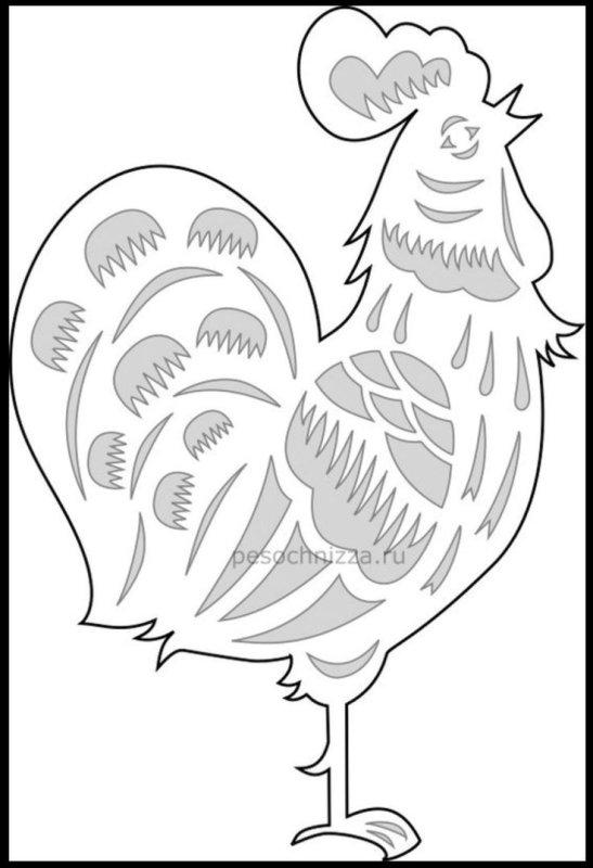 Петушок трафарет