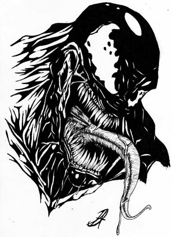 Веном тату эскиз