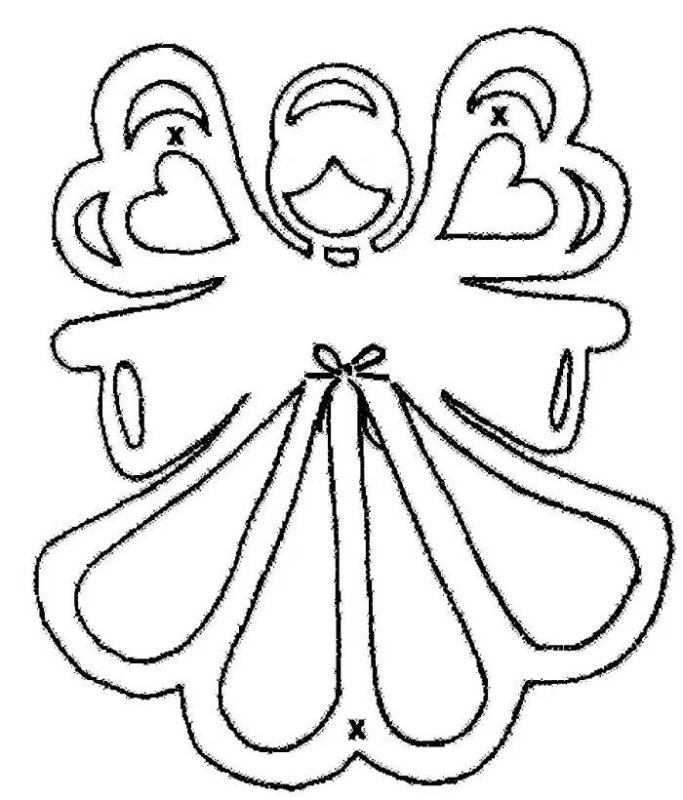 Ангел трафарет на новый год