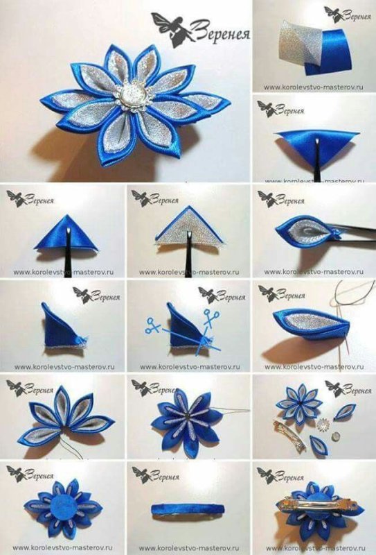 Цветы канзаши для начинающих