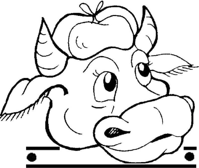 Корова раскраска для детей