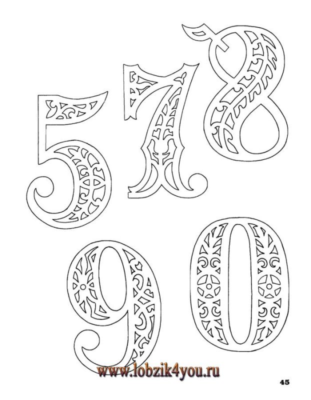 Цифры трафарет для вырезания