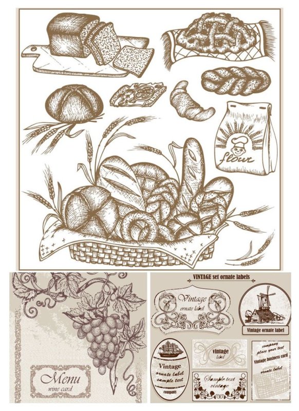 Раскраска хлебобулочные изделия