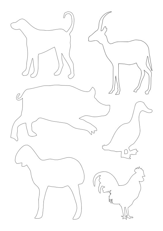 Фигурки животных силуэты