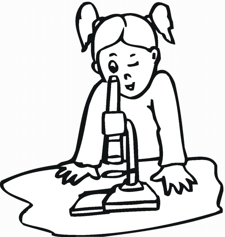 Ученый раскраска для детей