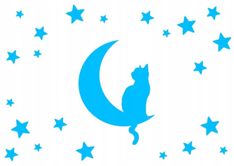 Силуэт кошки на Луне