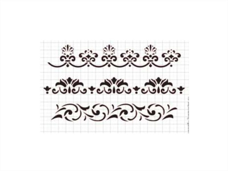 Трафарет для бордюра на стене