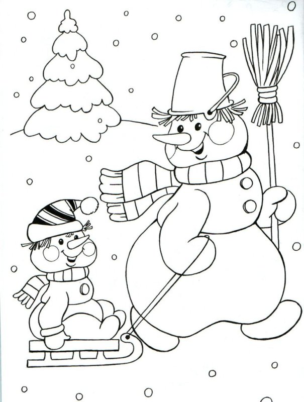 Раскраска Новогодняя для детей