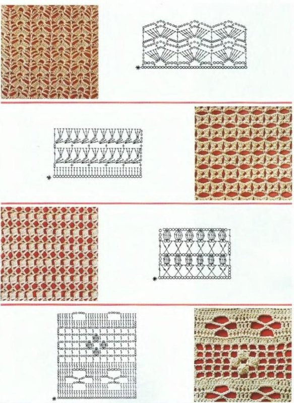 Вязание крючком схемы узоров