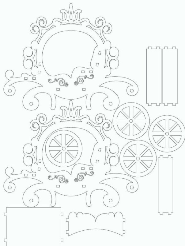 Карета макет для лазерной резки