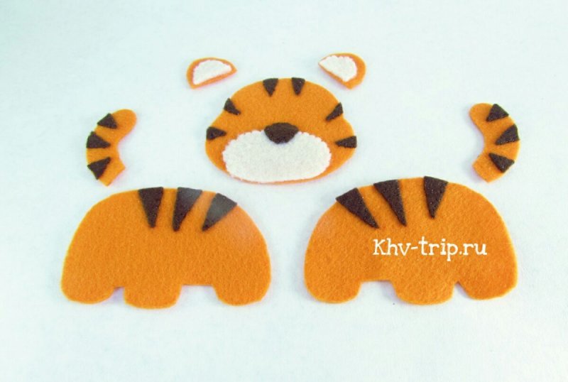 Тигренок из фетра