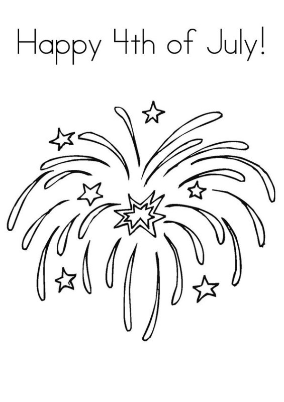 Новогодний салют раскраска