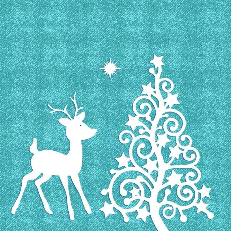 Вытынанка олень новогодний