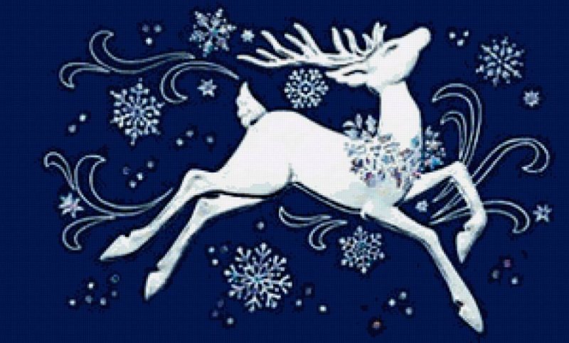 Снежинка олень